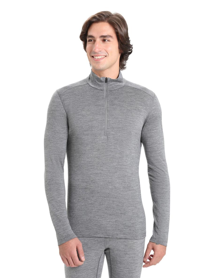 Gritstone Heather Icebreaker Merino 200 Oasis Long Sleeve Half Zip Thermal Top Men\'s Base Layers | AU 1360ILHS